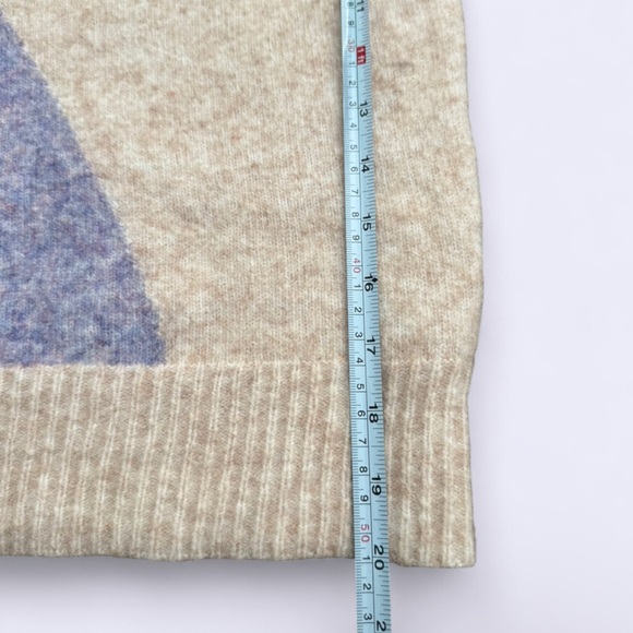 Madewell Colorblock Sweater Wool Camel Hair Lilac Cream S - Picture 7 of 7